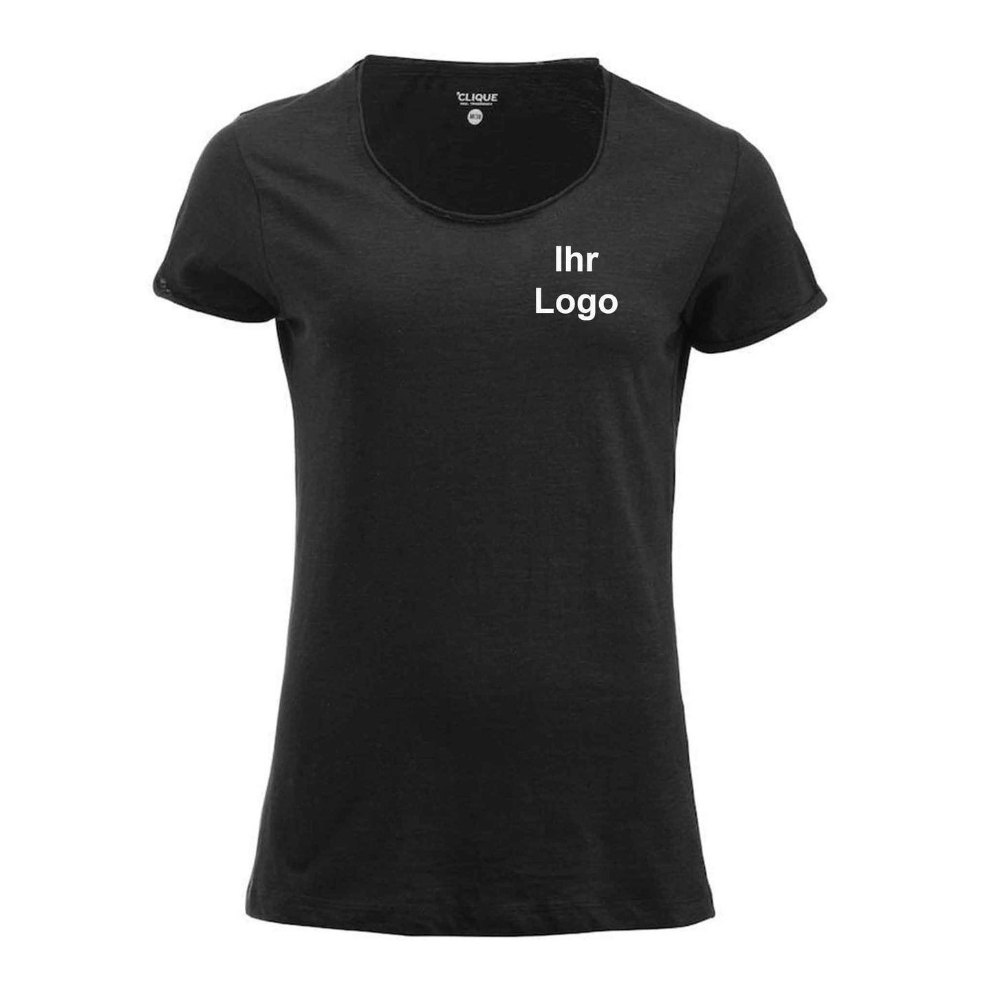 Clique Damen T-Shirt, modisch geschnitten, aus Baumwolle 'Derby-T Ladies' Schwarz