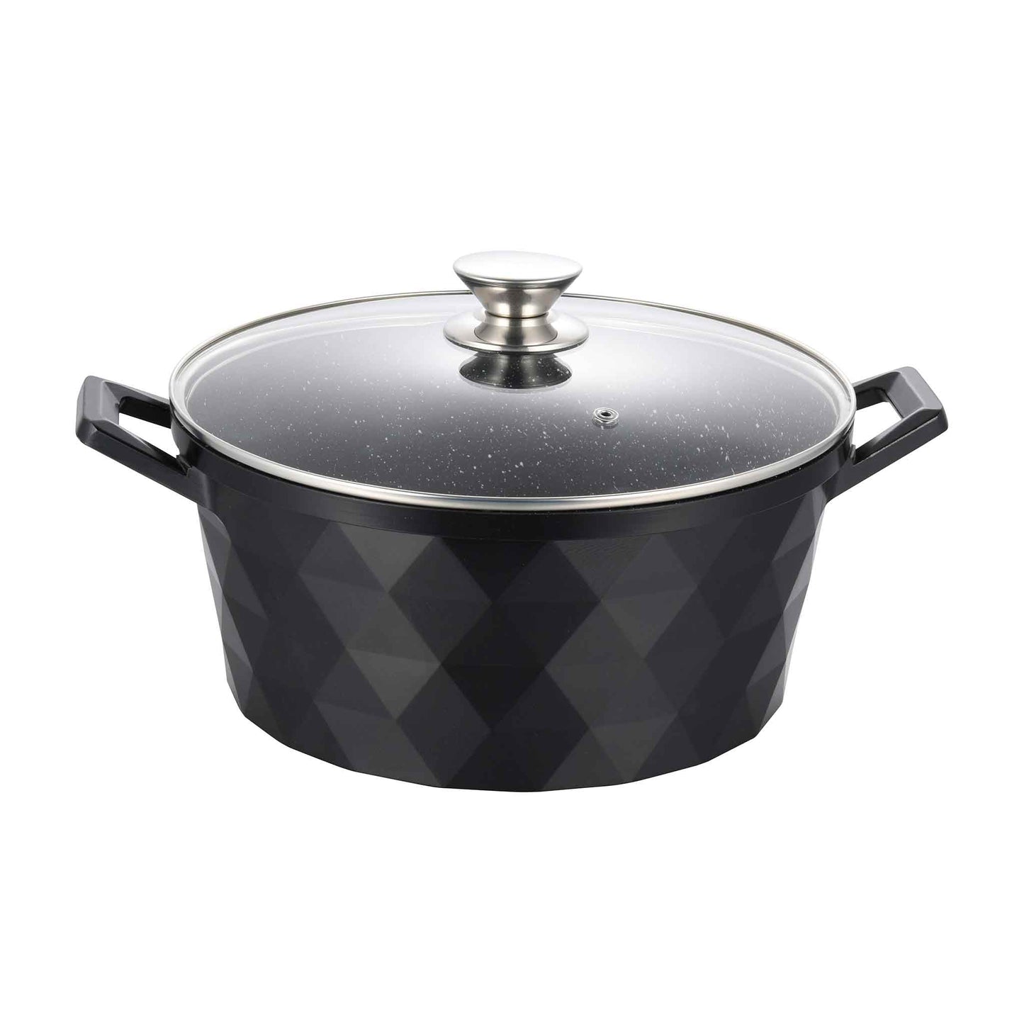 DIAC28 Schwarz Flacher Kochtopf – 28 cm