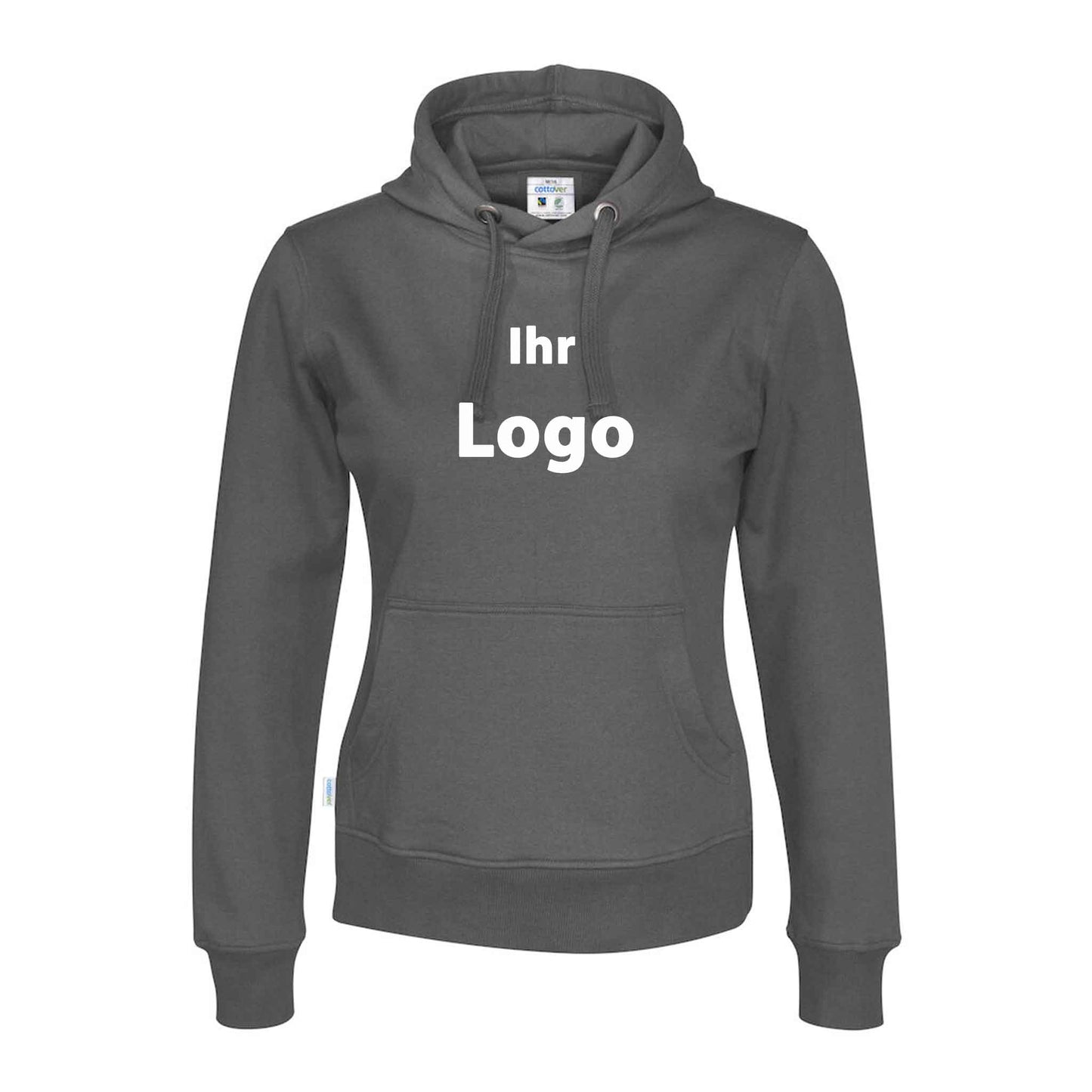 Damen Hoodie mit Kapuzen aus Sweatshirt Stoff- bedrucken oder besticken