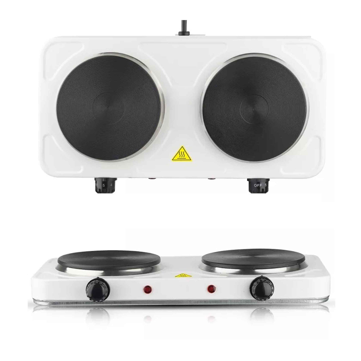 EHD1000-Doppelkochplatte Doppelkochfeld Herdplatte 2 x 1000Watt Kochplatte Camping Tragbar Kochplatte