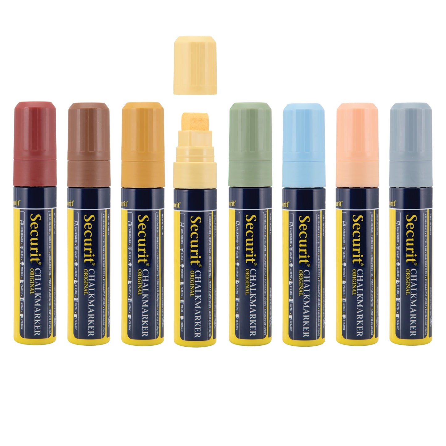 Securit® Kreidemarker, 7-15mm, 8er-Set, Erdfarben