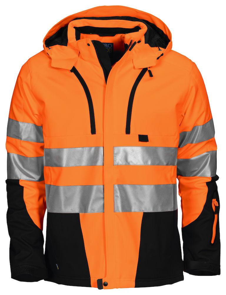 Projob Herren Warnschutz Jacke, 3-lagig aus Softshell, EN ISO 20471 Klasse 3/2 - wirbe-welt.shop