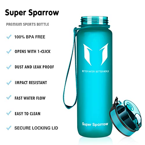 Super Sparrow Trinkflasche - Tritan Wasserflasche - 750ml - BPA-frei - Ideale Sportflasche - Sport, Wasser, Fahrrad, Fitness, Uni, Outdoor - Leicht, Nachhaltig