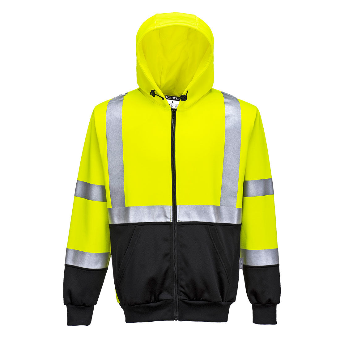 2-farbige Warnschutz Kapuzensweatjacke