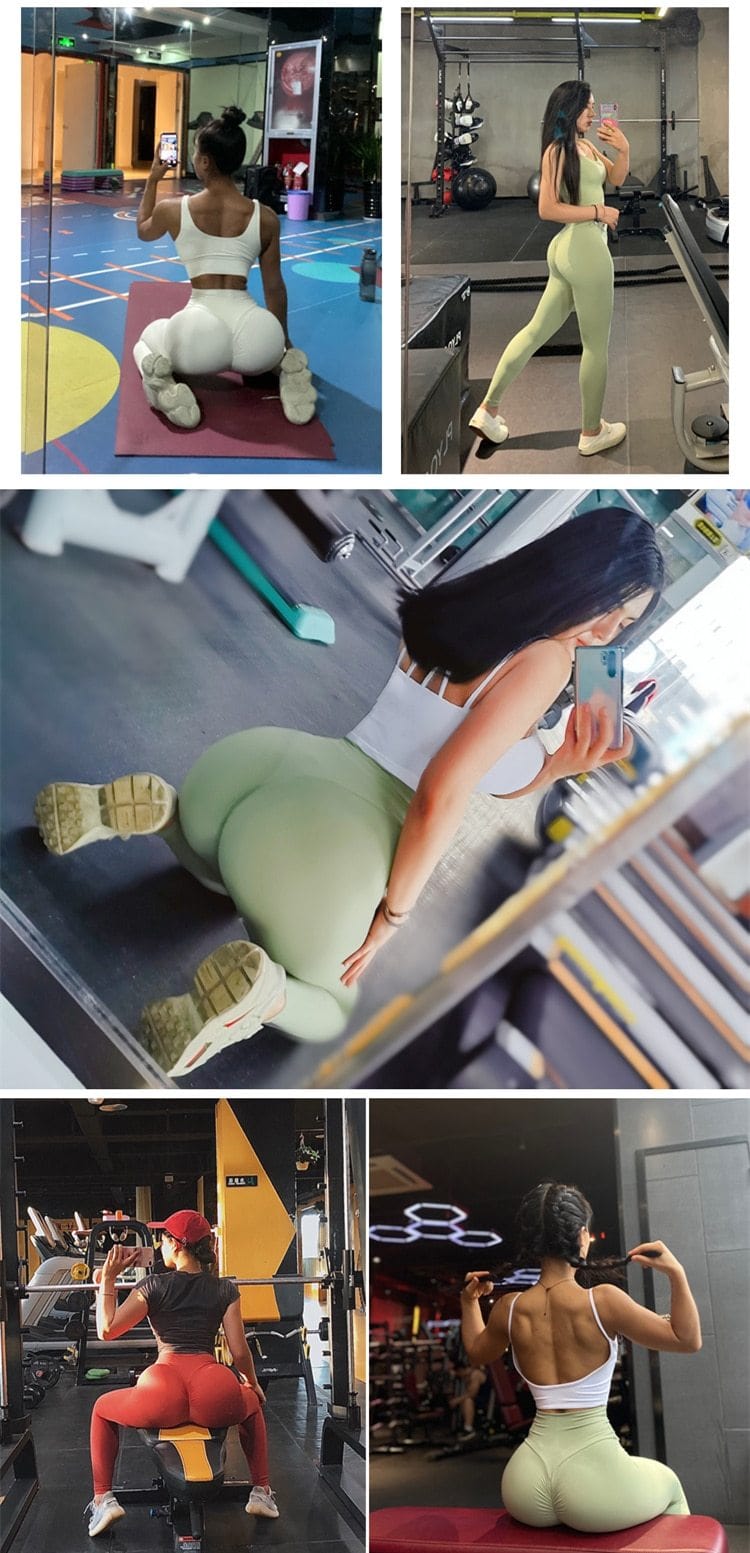 Frauen Scrunch Butt Yoga Hose Nackt-Fühlen Stoff Sport Gym Leggings Femme Hohe Taille Fitness Workout Hosen Elastische Push-up Strumpfhosen - wirbe-welt.shop