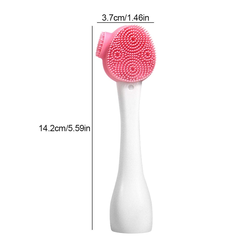 Double Side Silicone Facial Cleanser Brush Soft Hair Face Massage Washing Brush Blackhead Remover Portable Skin Care Tool - wirbe-welt.shop