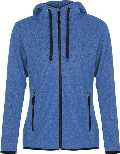 Strick Fleecejacke Frauen- Blue Melange S - wirbe-welt.shop