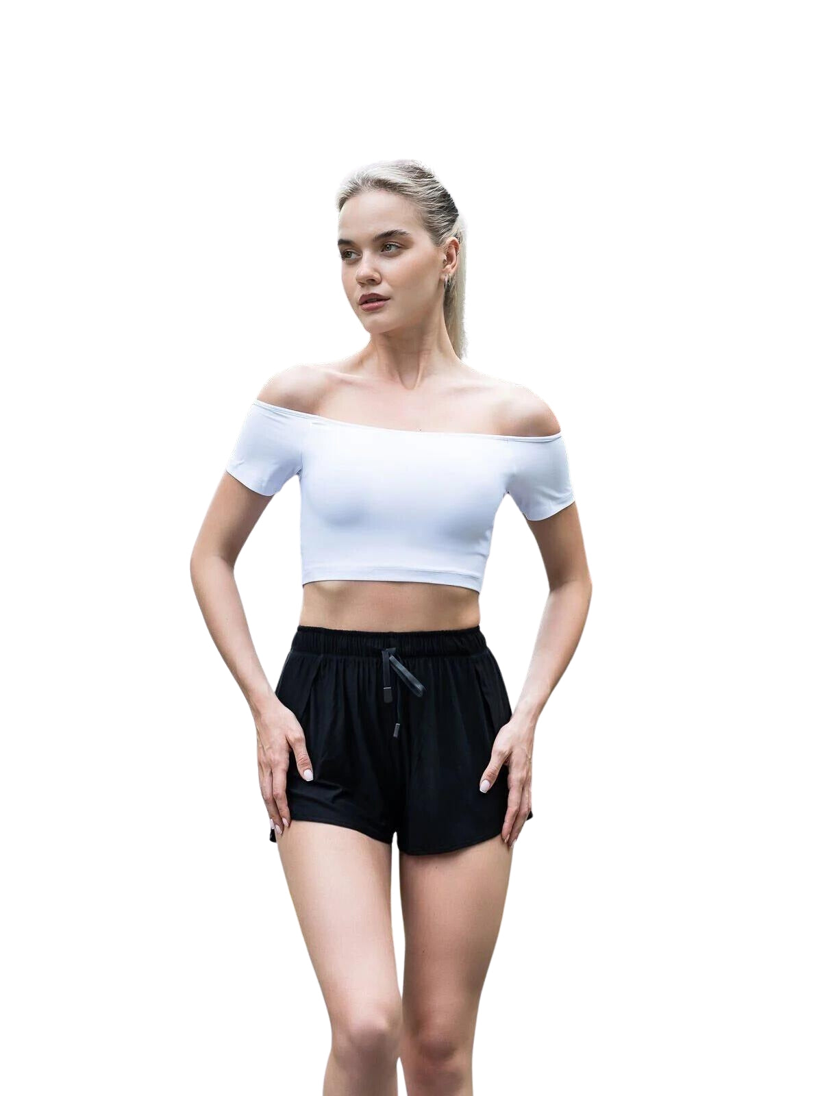 085 Comfortlux Off Shoulder Tshirt in Weiss