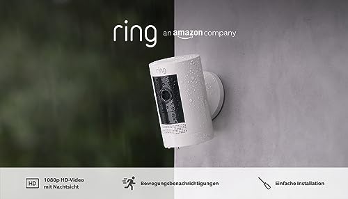 Ring Außenkamera Akku (Stick Up Cam Battery) | Überwachungskamera aussen mit 1080p-HD-Video, WLAN, witterungsbeständig, geeignet für Haus & Grundstück, Alexa-kompatible Sicherheitskamera | 2 Kameras