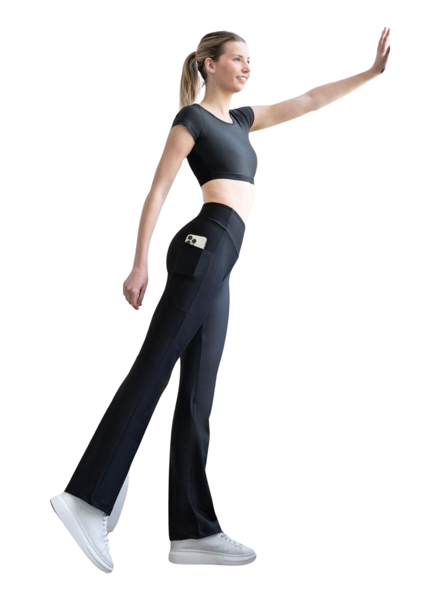 432 Pocket Schlagleggings in Schwarz