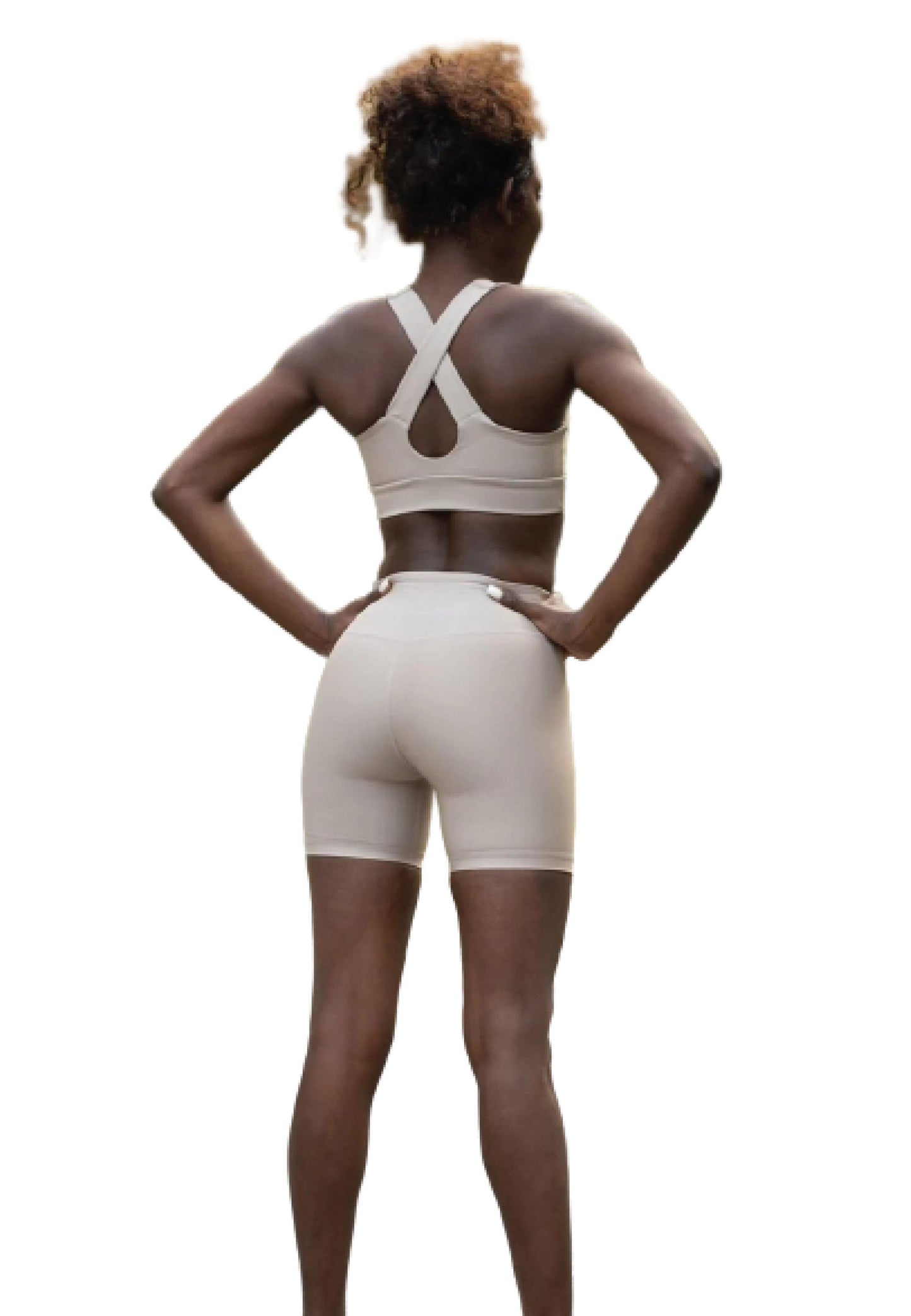 209 Single Crossed Sport Bra in Beige