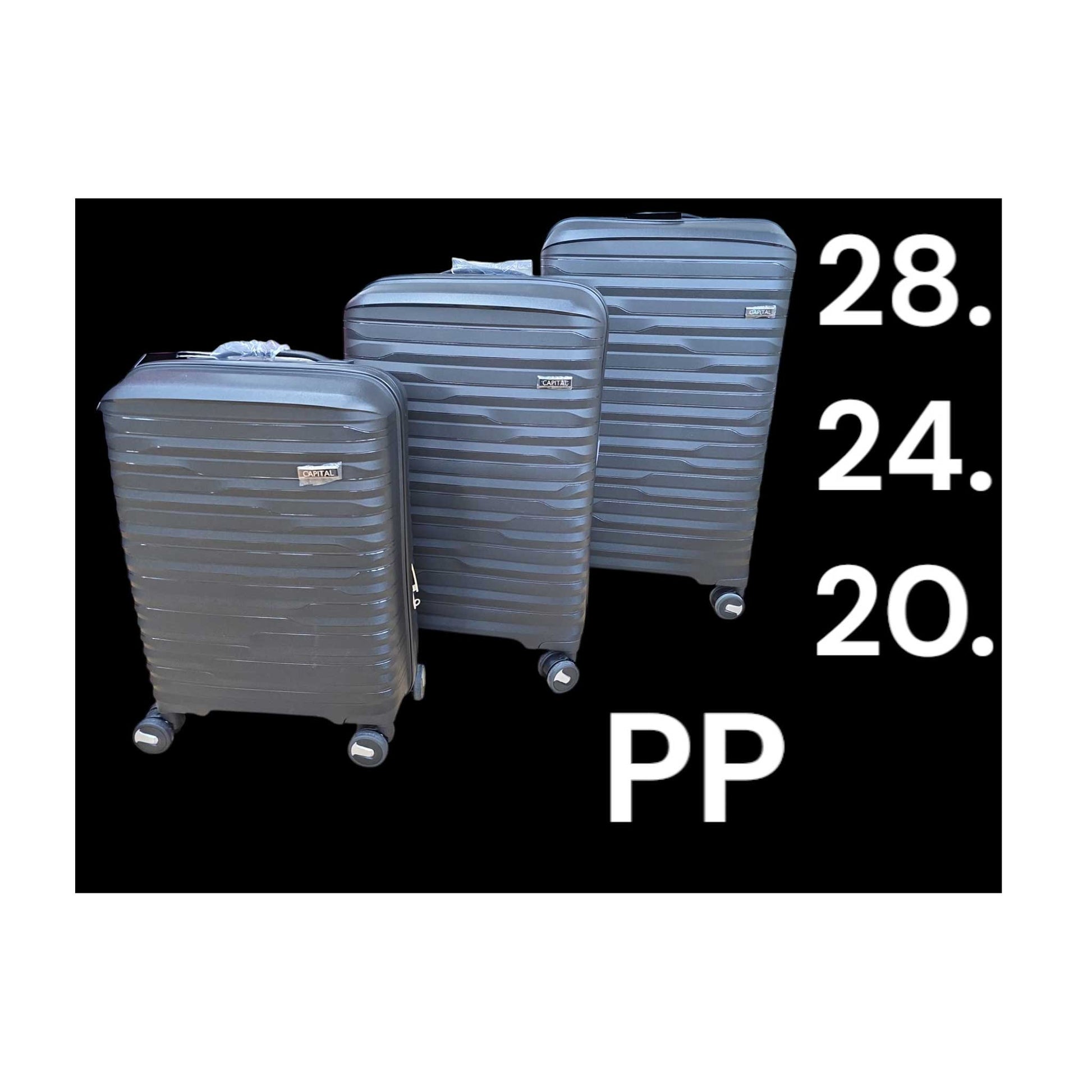 Reise stilvoll und sicher mit dem 3-teiligen Kofferset von CAPITAL. Hergestellt aus robustem Polypropylen (PP), bietet dieses Set optimale Stabilität bei gleichzeitig geringem Gewicht. Die Koffer in den Größen 20", 24" und 28" sind ideal für Kurztrips, Urlaube oder Langzeitreisen.
Mit 360° drehbaren Doppelrollen, Teleskopgriff und integriertem Zahlenschloss wird jeder Trip zum Komforterlebnis. Das elegante Rillendesign sorgt für einen modernen Look, während das durchdachte Innenleben mit Spanngurten und Tre