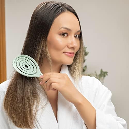 Ninabella Spiral Hairbrush - Detangle Hair Brush - For Brushing Wet or Blow Dry Hair - Detangler Vent Brush - Gray
