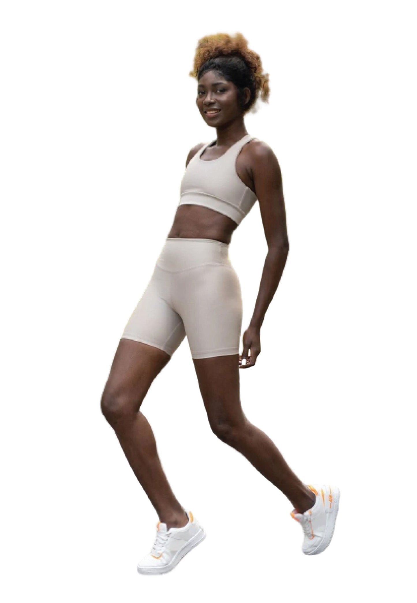 209 Single Crossed Sport Bra in Beige