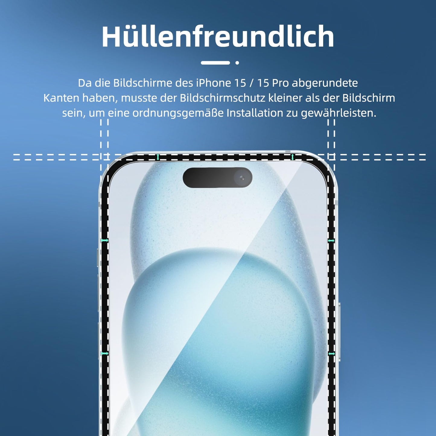 NEW'C 3 Stück, Panzer Schutz Glas für iPhone 16, iPhone 15, iPhone 15 Pro (6,1 Zoll), Frei von Kratzern, 9H Härte, HD Displayschutzfolie, 0.33mm Ultra-klar, Ultrabeständi