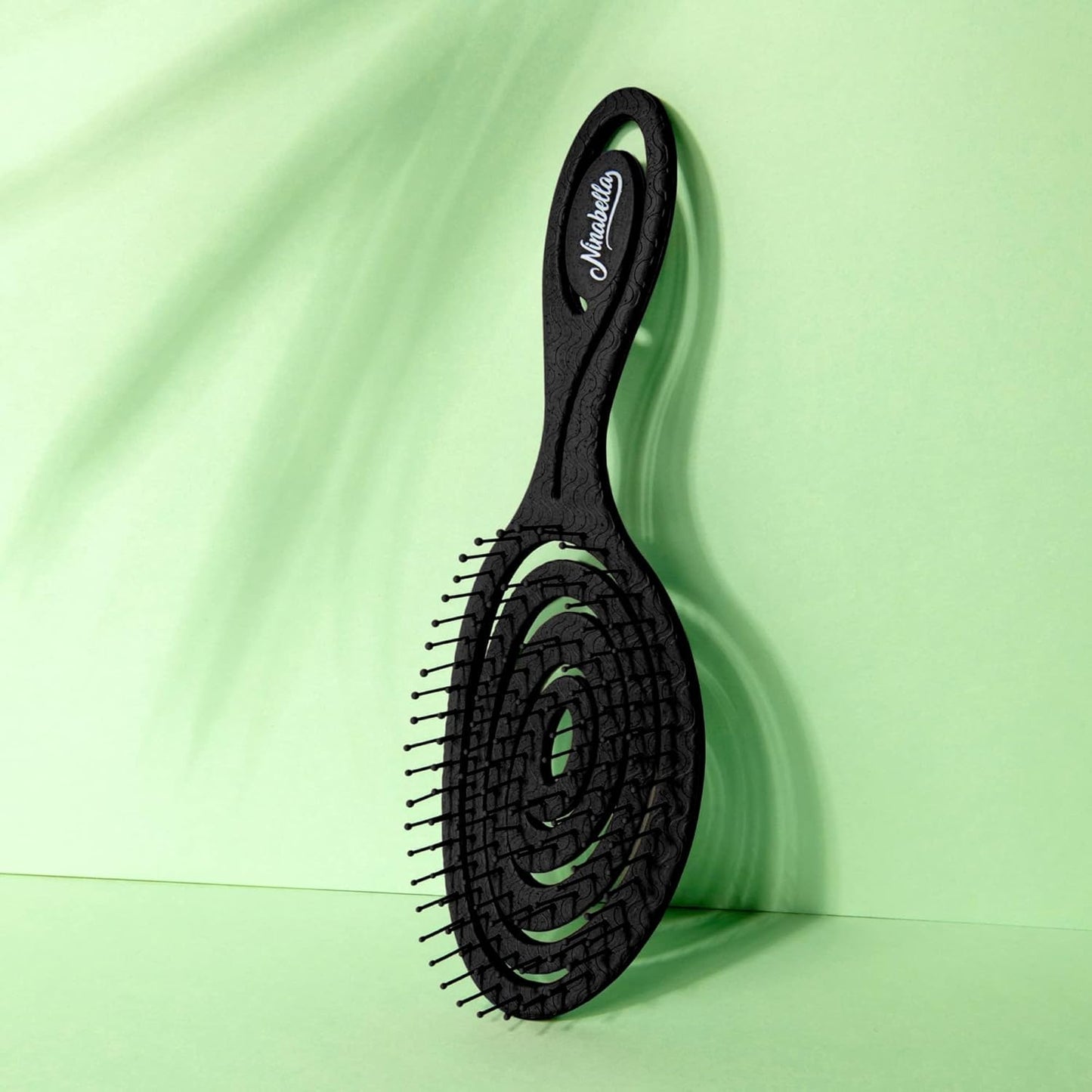 Ninabella Spiral Hairbrush - Detangle Hair Brush - For Brushing Wet or Blow Dry Hair - Detangler Vent Brush - Gray