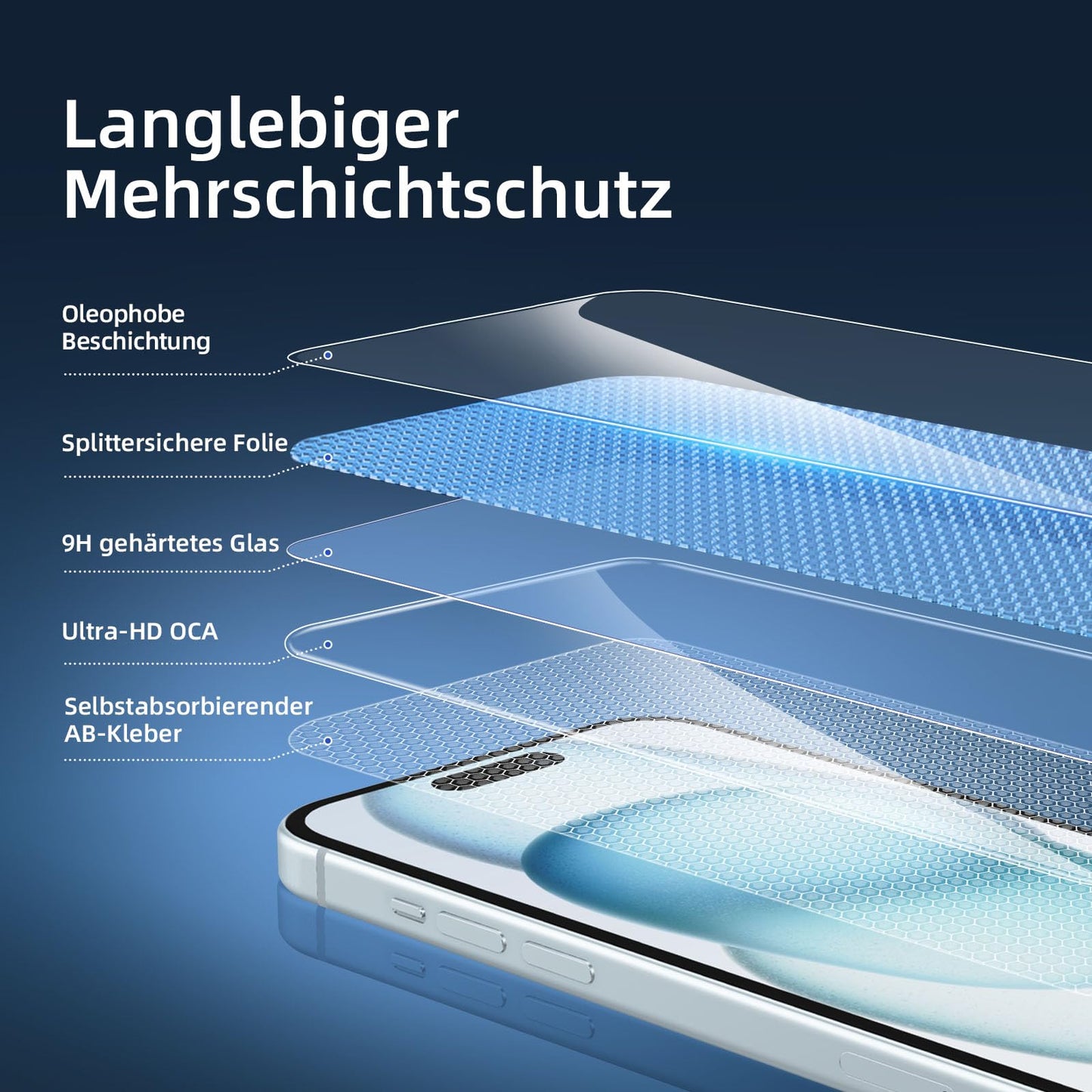 NEW'C 3 Stück, Panzer Schutz Glas für iPhone 16, iPhone 15, iPhone 15 Pro (6,1 Zoll), Frei von Kratzern, 9H Härte, HD Displayschutzfolie, 0.33mm Ultra-klar, Ultrabeständi