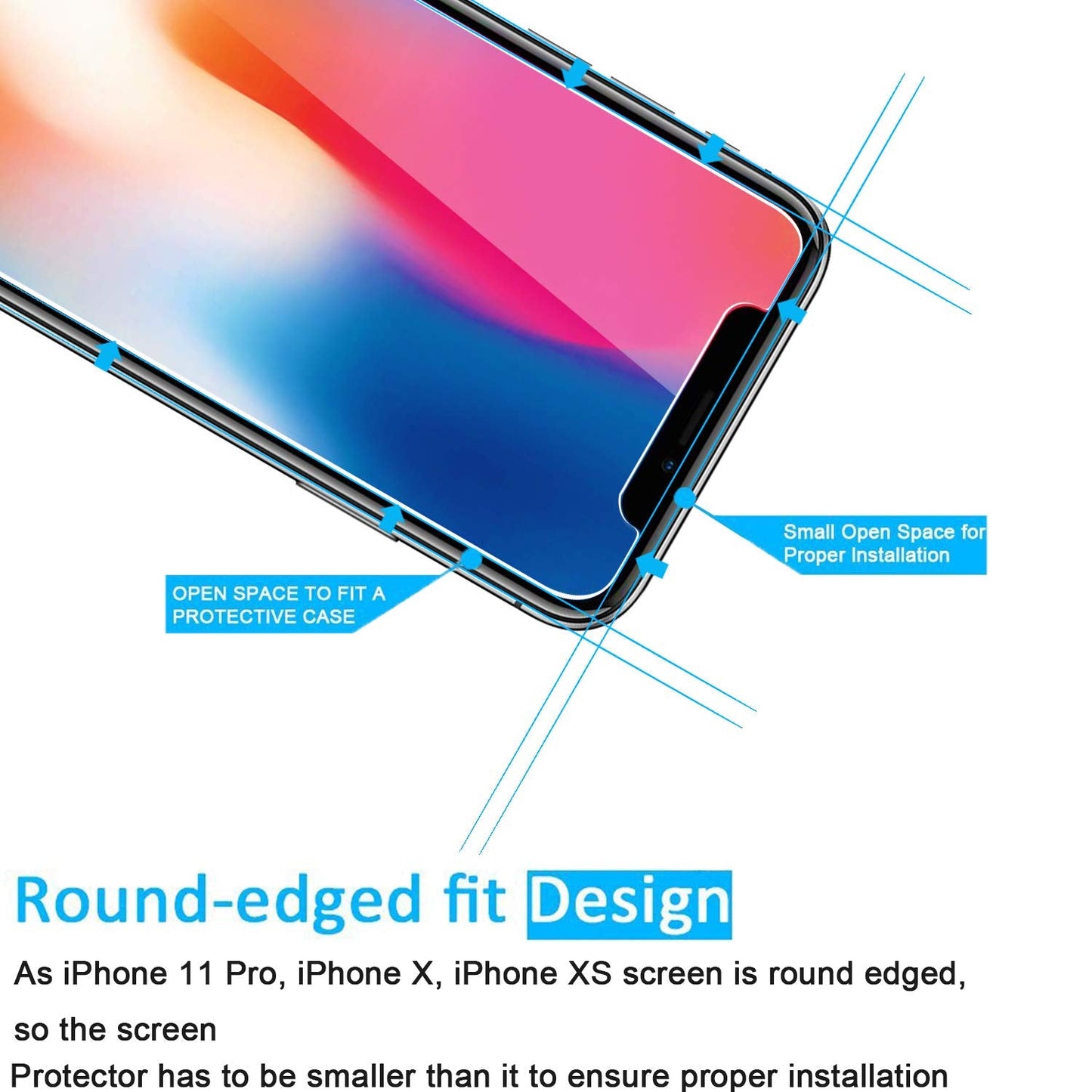 NEW'C 2 Stück, Panzer Schutz Glas für iPhone 11 Pro und iPhone X und iPhone XS, Frei von Kratzern, 9H Härte, HD Displayschutzfolie, 0.33mm Ultra-klar, Ultrabeständig