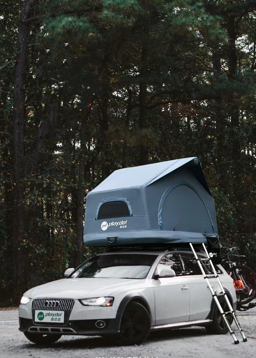 TentHome Dachzelt Aufblasbar Auto 2 Personen Autodachzelt Einfacher Aufbau Outdoor-Glamping-Camping Zelt für SUV, LKW und Universal-Autozelt Grau