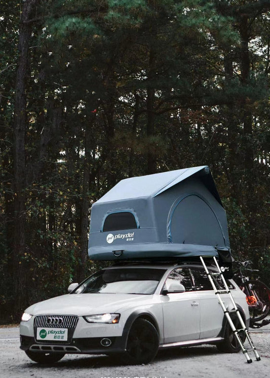 TentHome Dachzelt Aufblasbar Auto 2 Personen Autodachzelt Einfacher Aufbau Outdoor-Glamping-Camping Zelt für SUV, LKW und Universal-Autozelt Grau