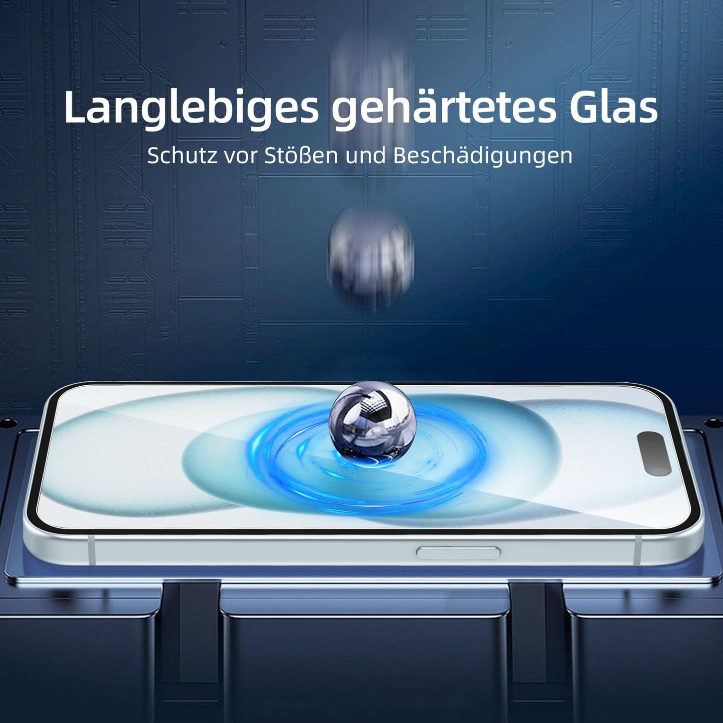 NEW'C 3 Stück, Panzer Schutz Glas für iPhone 16, iPhone 15, iPhone 15 Pro (6,1 Zoll), Frei von Kratzern, 9H Härte, HD Displayschutzfolie, 0.33mm Ultra-klar, Ultrabeständi