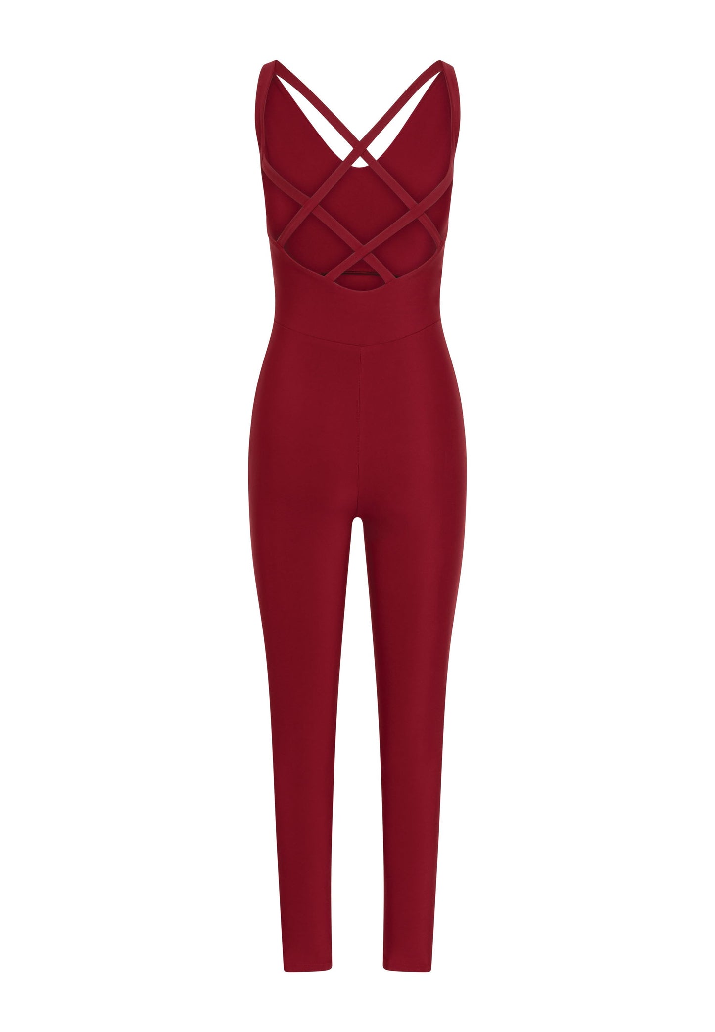 2101 Double Cross Jumpsuit in Bordeaux