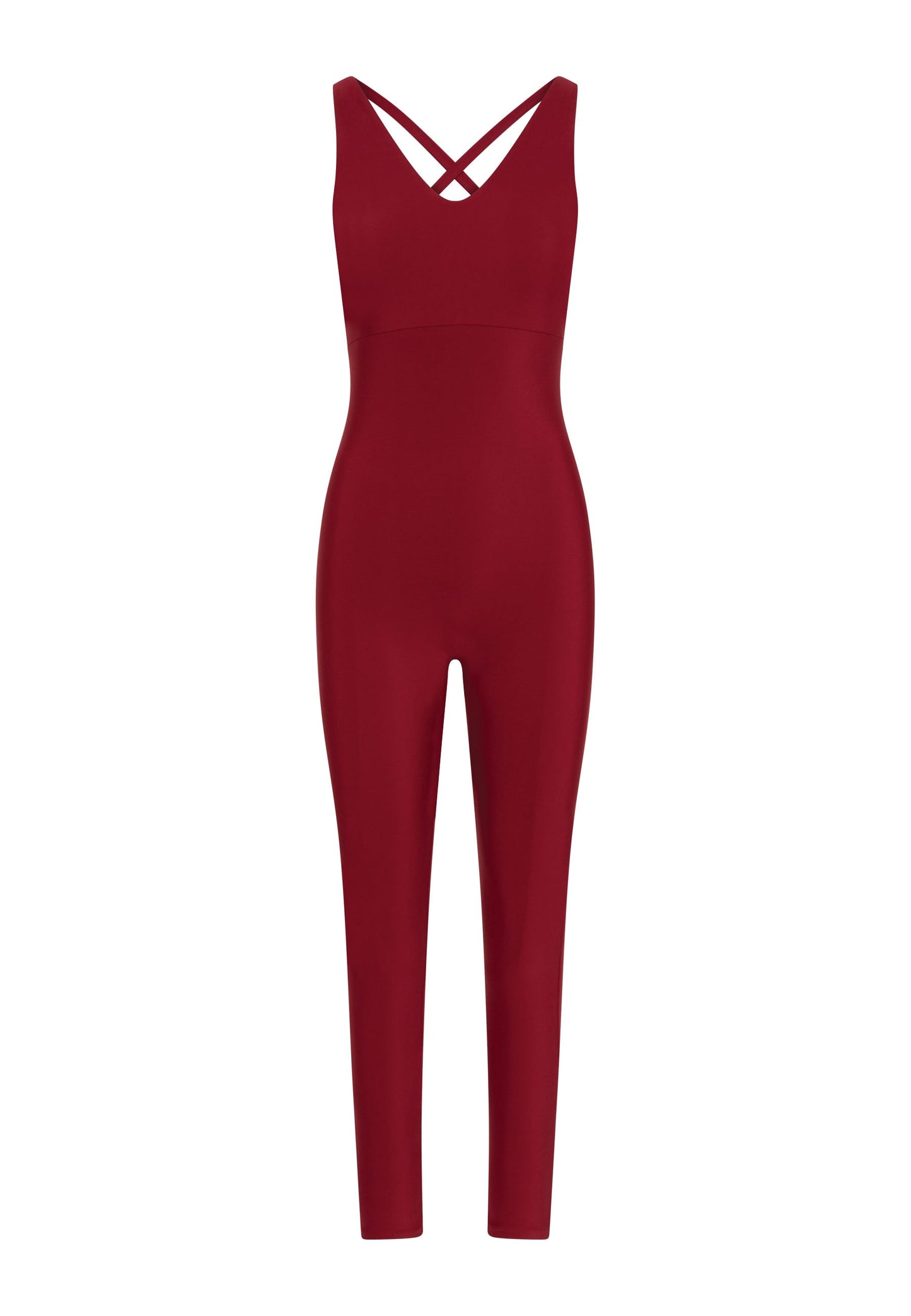 2101 Double Cross Jumpsuit in Bordeaux