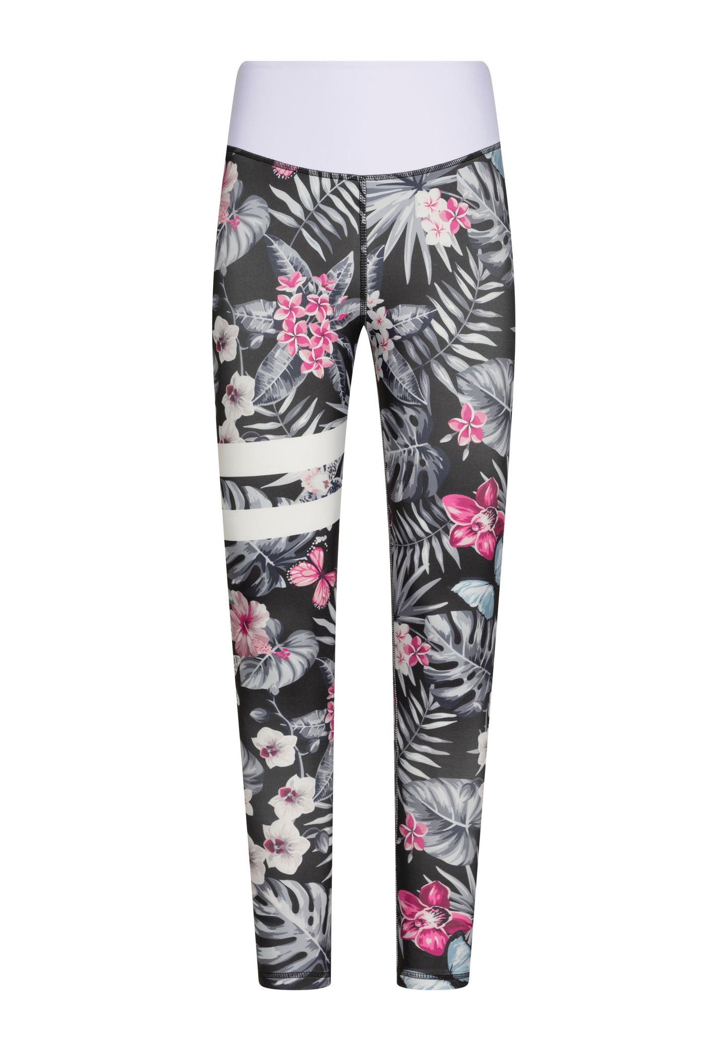 890 Extra High Waist Leggings in Schwarz & Weiss geblumt