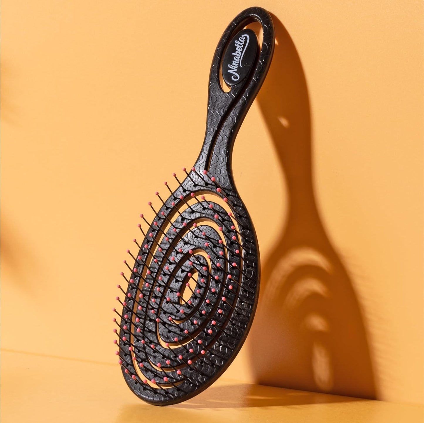 Ninabella Spiral Hairbrush - Detangle Hair Brush - For Brushing Wet or Blow Dry Hair - Detangler Vent Brush - Gray