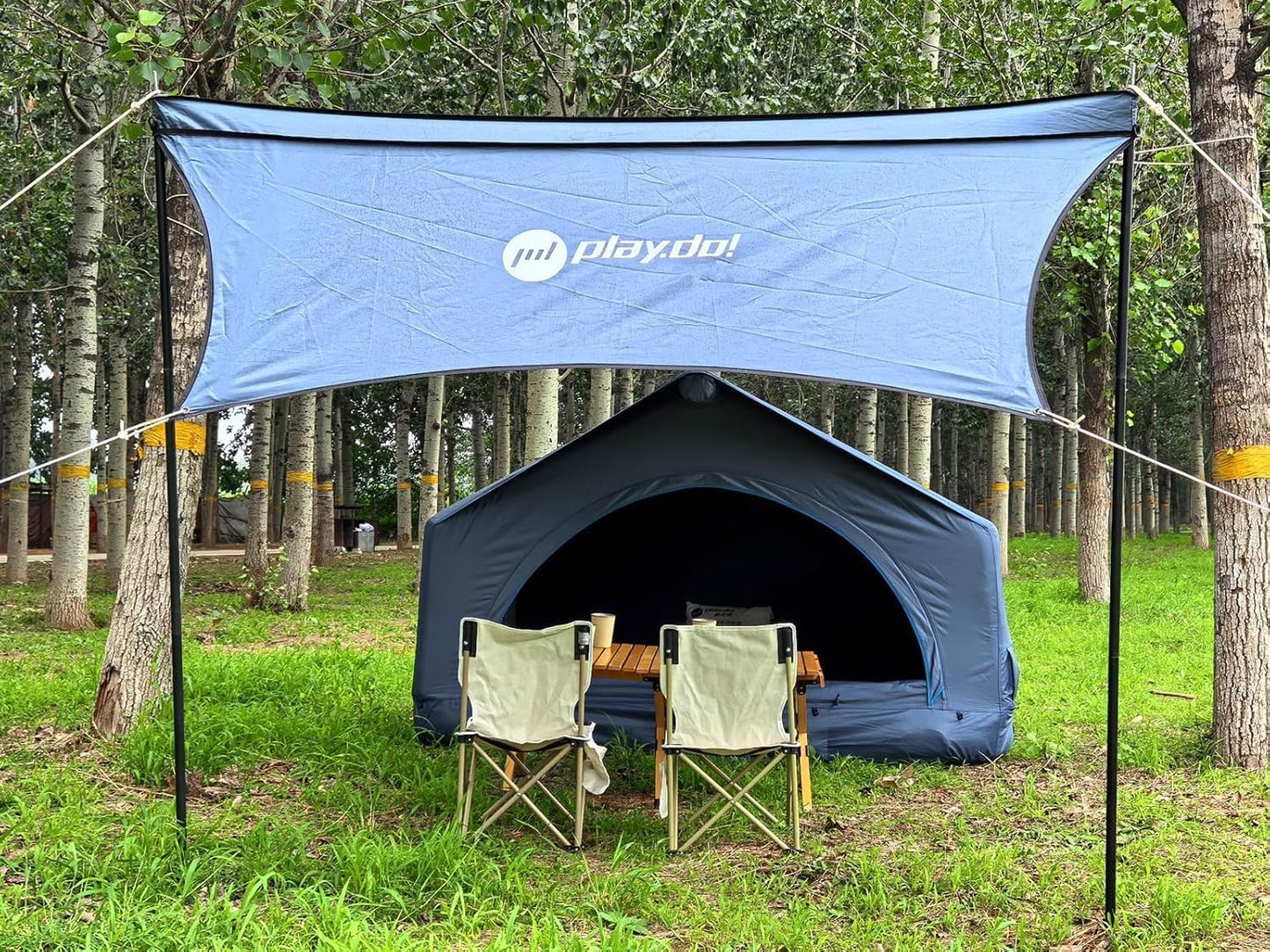 TentHome Dachzelt Aufblasbar Auto 2 Personen Autodachzelt Einfacher Aufbau Outdoor-Glamping-Camping Zelt für SUV, LKW und Universal-Autozelt Grau