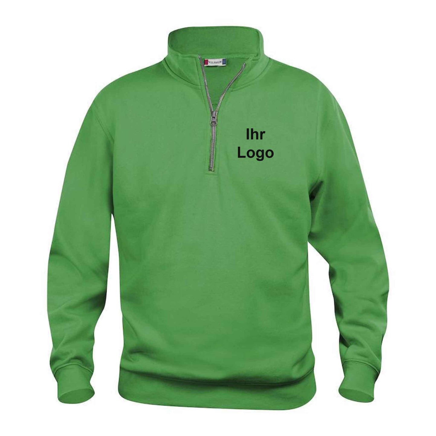 Basic Half-Zip Sweatshirt mit kurzem Reissverschluss
