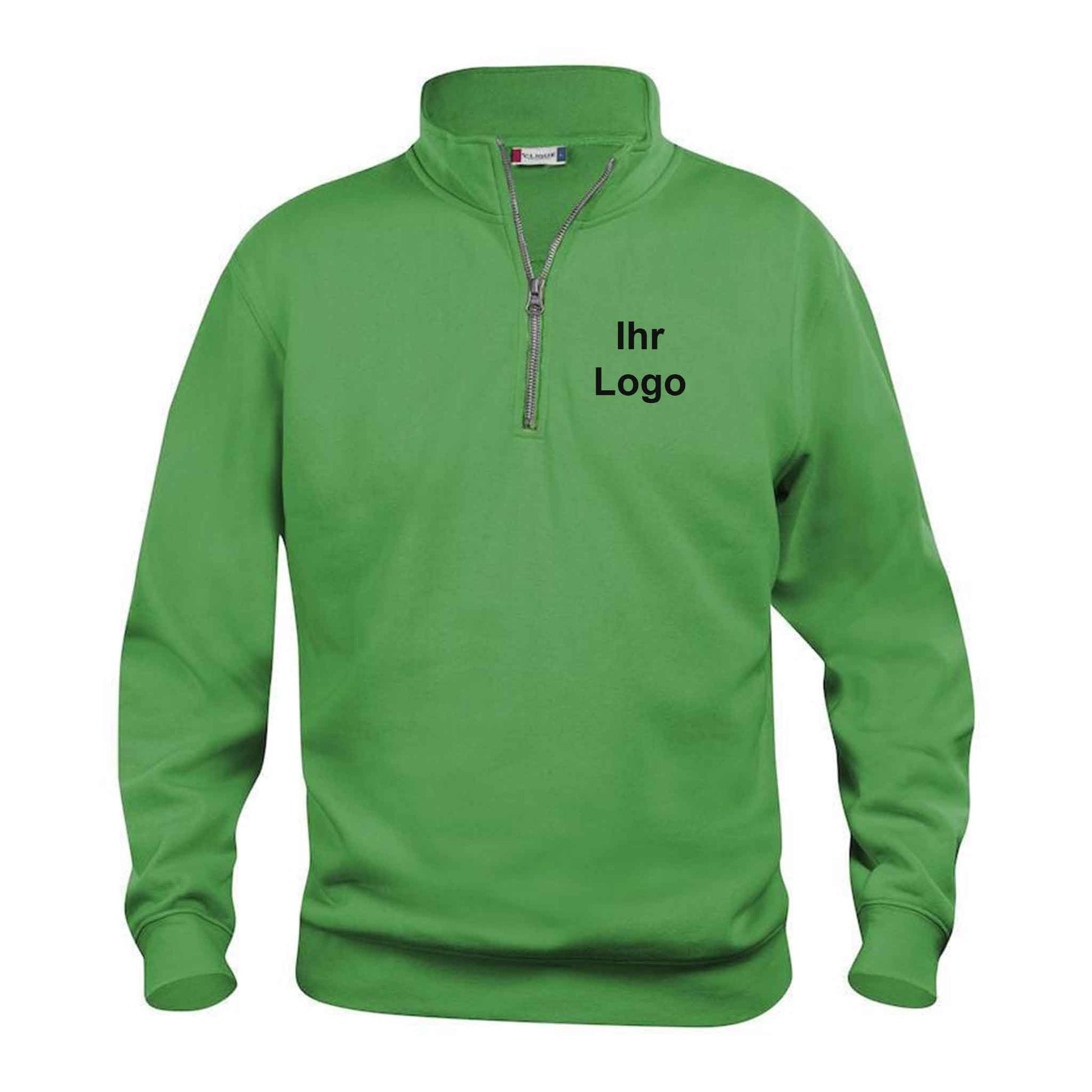Basic Half-Zip Sweatshirt mit kurzem Reissverschluss