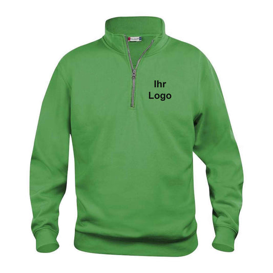 Basic Half-Zip Sweatshirt mit kurzem Reissverschluss