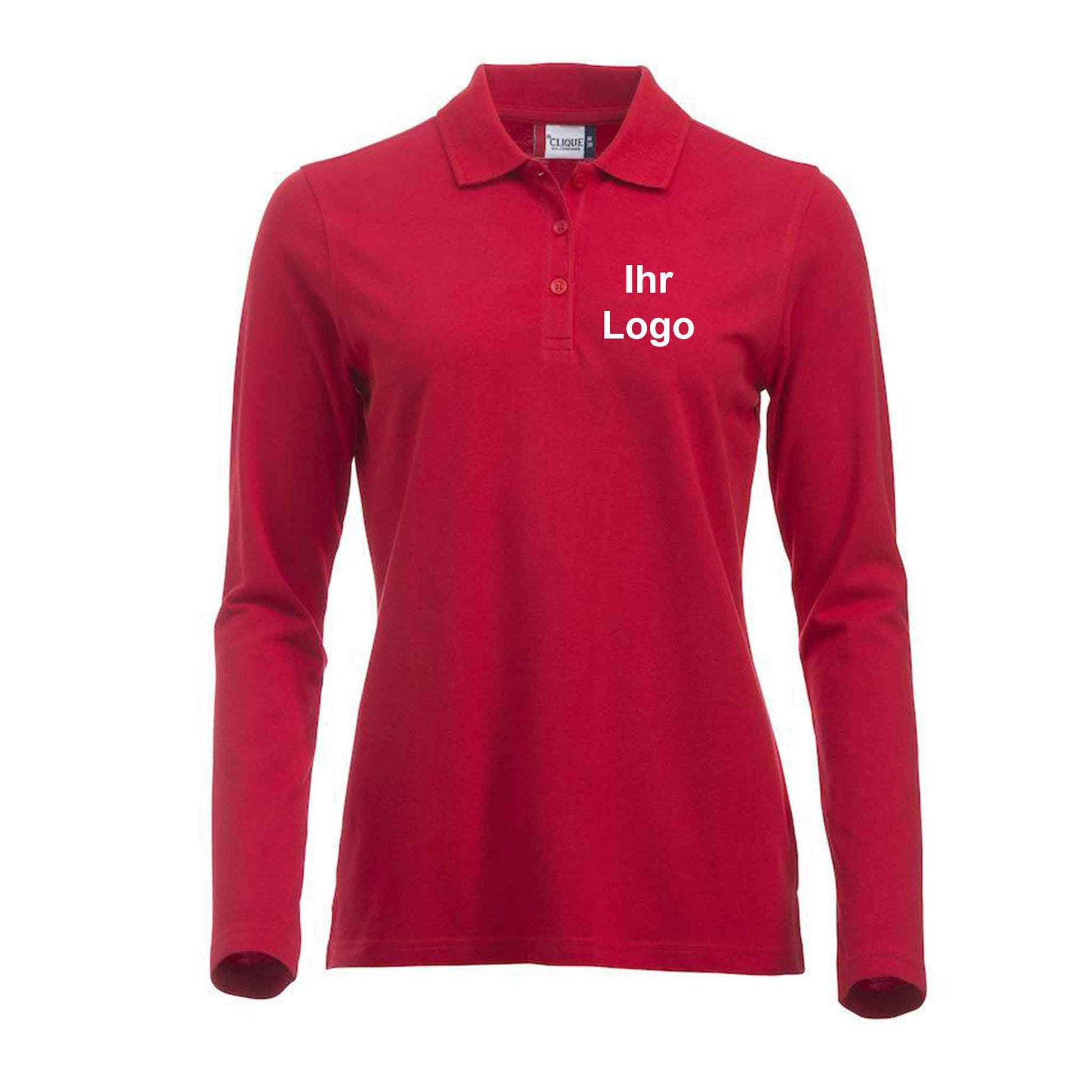 Clique Damen-Langarm-Poloshirt besticken und bedrucken9