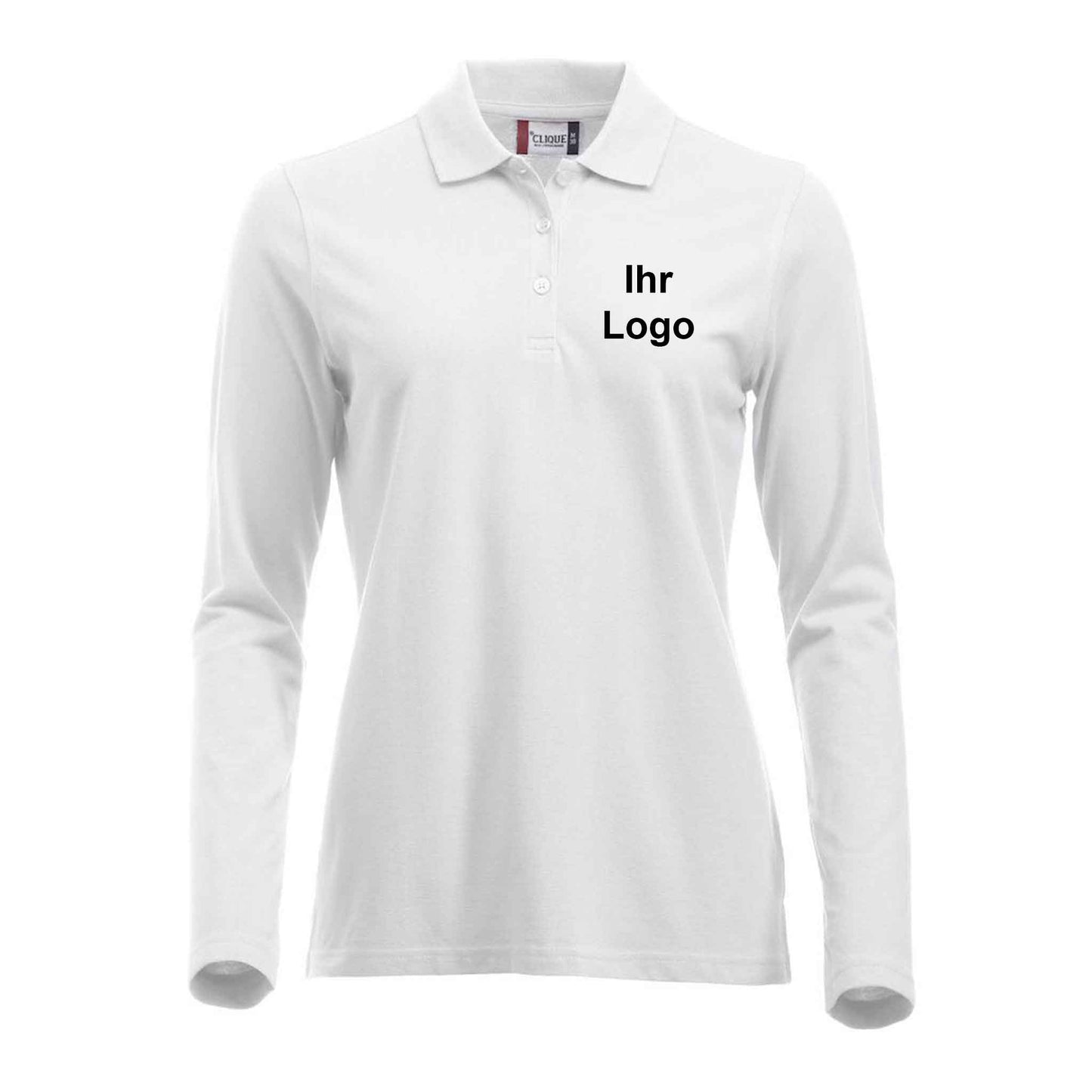 Clique Damen-Langarm-Poloshirt besticken und bedrucken10