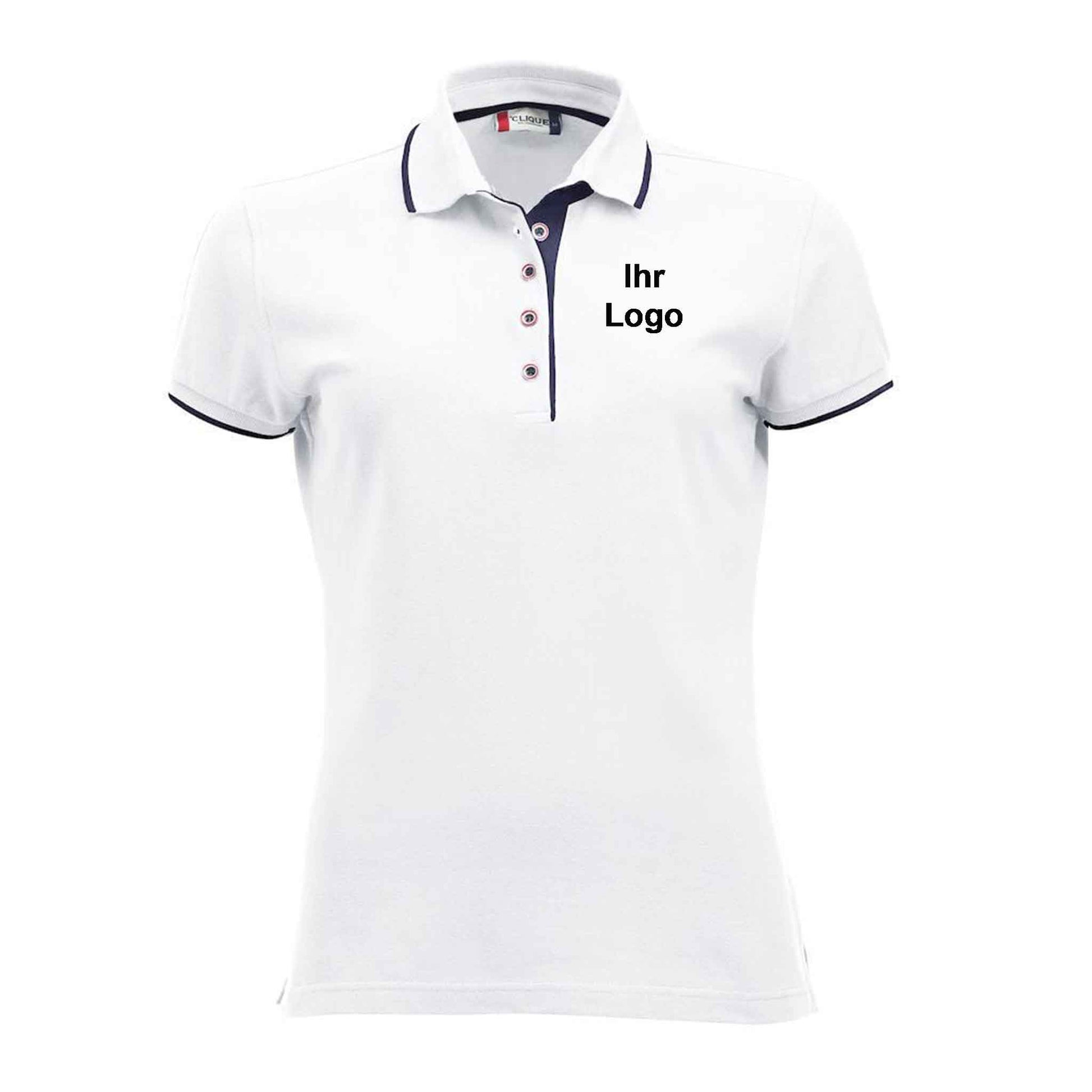 Clique Damen Polo Shirt Mit Kontraststreifen