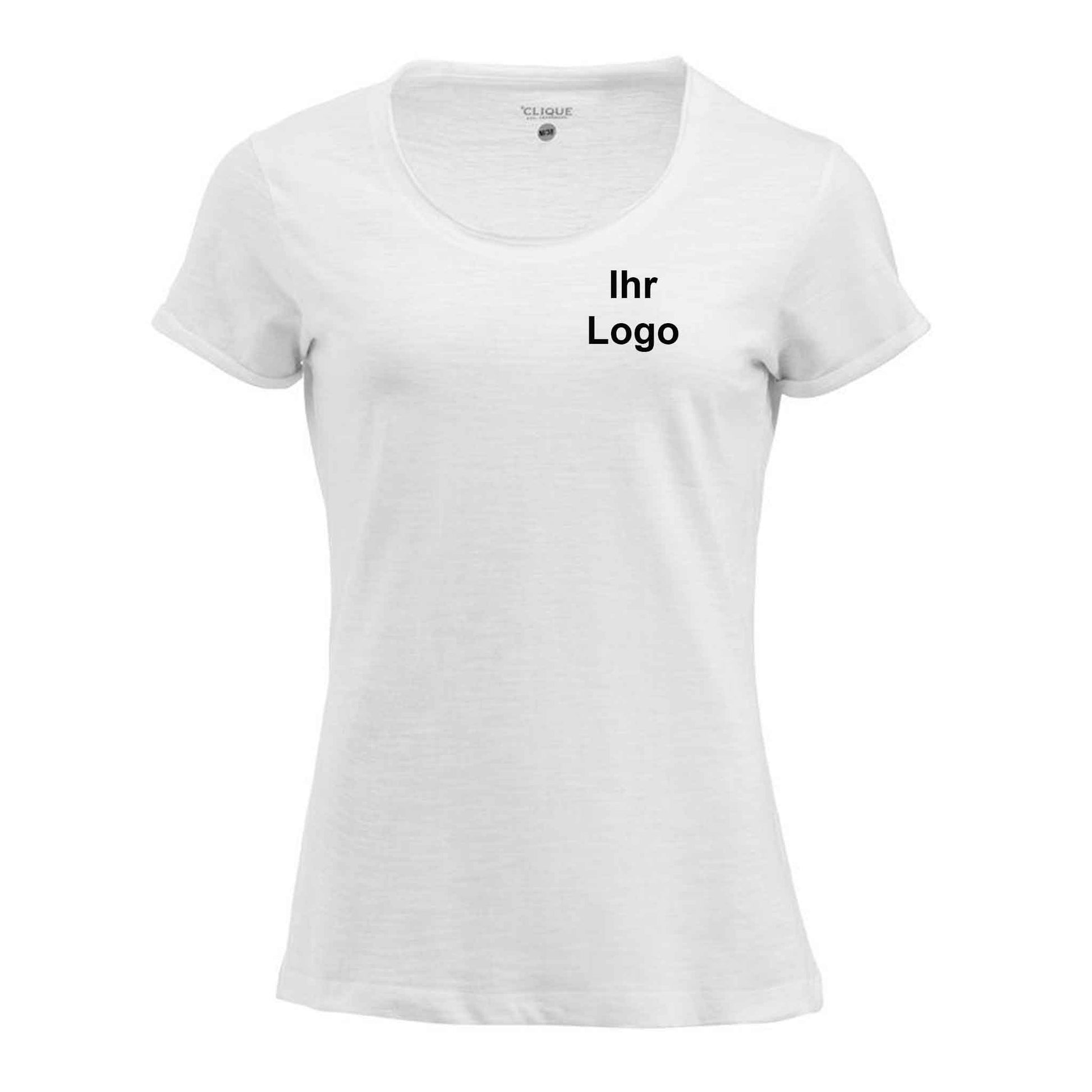 Clique Damen T-Shirt, modisch geschnitten, aus Baumwolle 'Derby-T Ladies' weiss