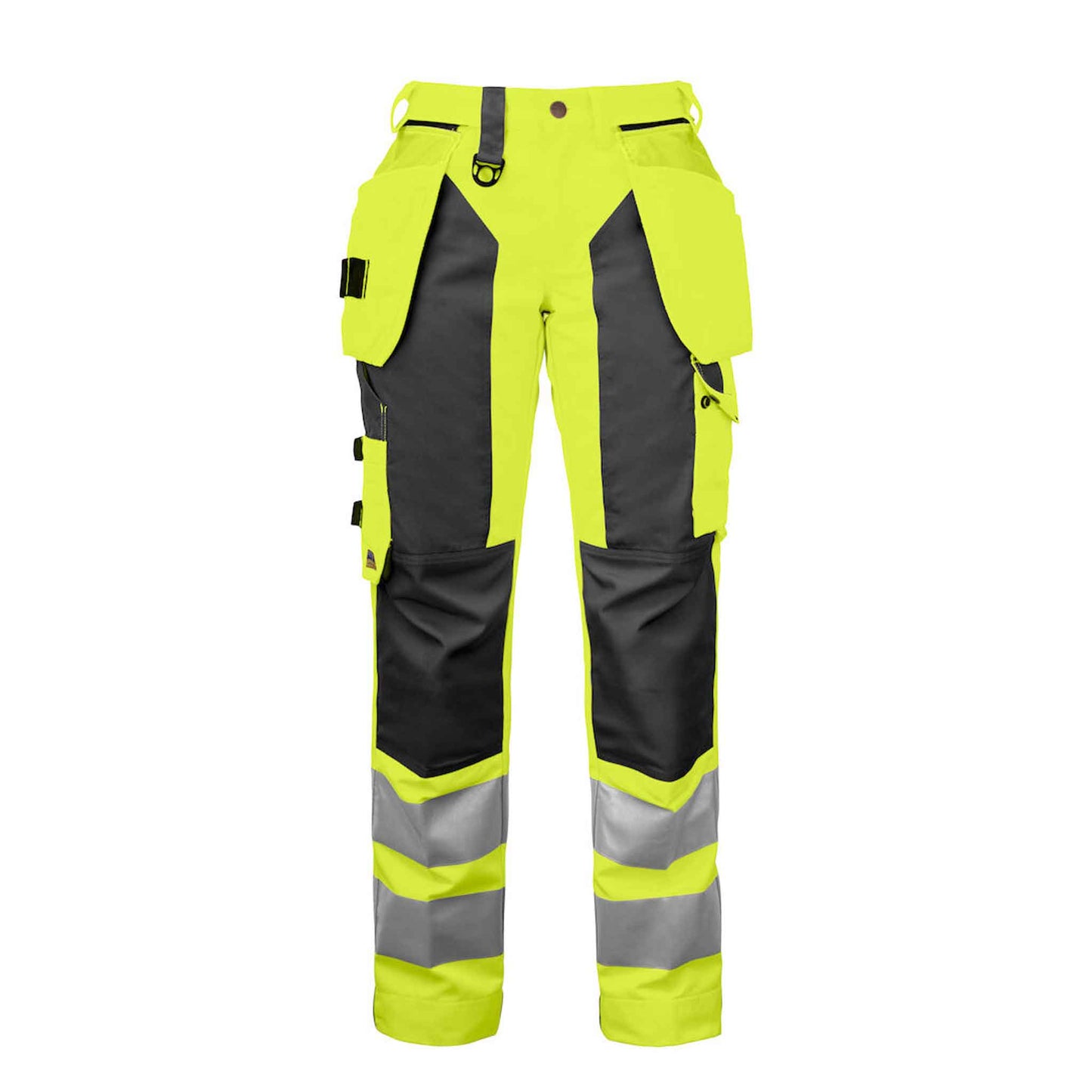 Damen-Arbeitshose-En-Iso-20471-klasse-2-gelb schwarz Warnschutzhose.jpg