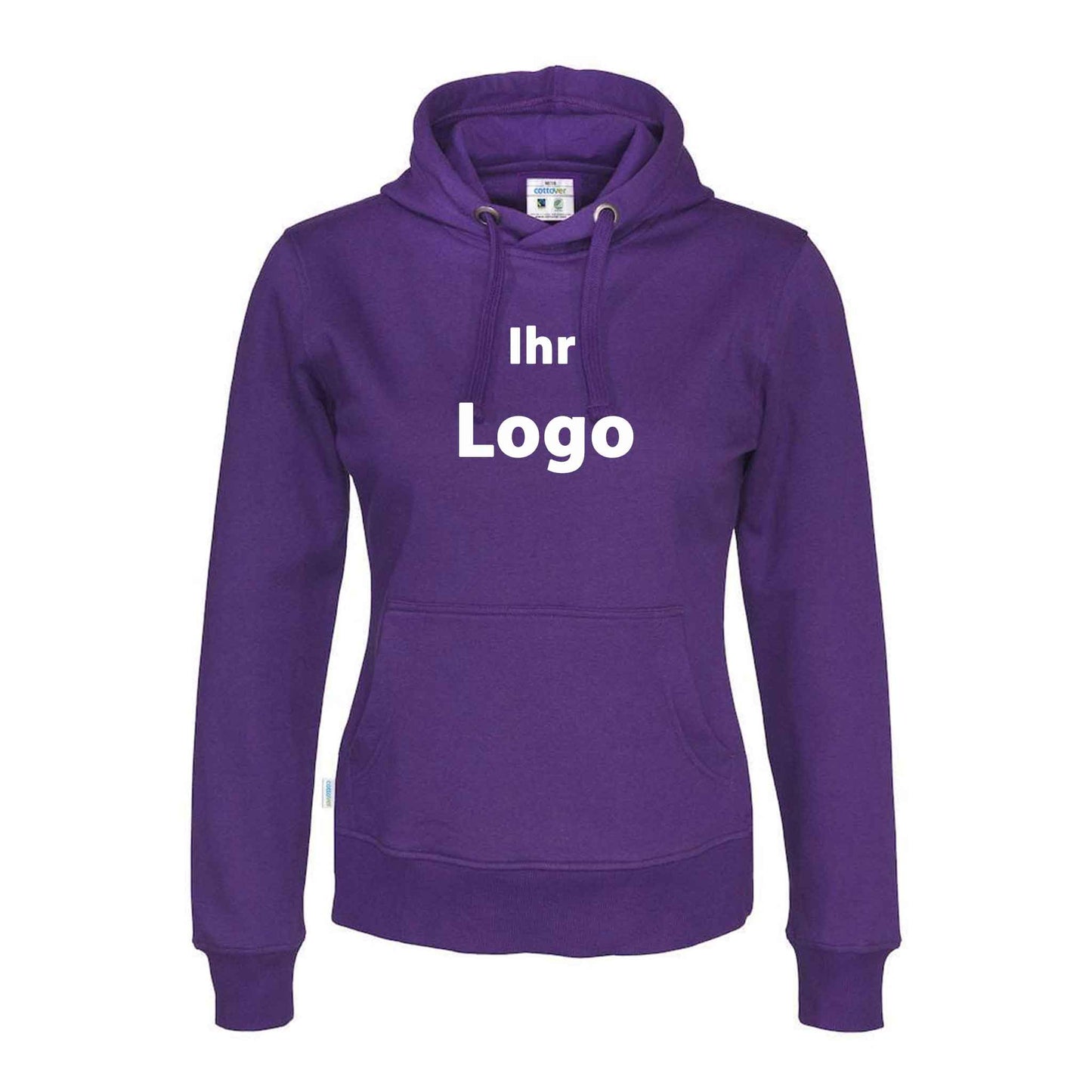 Damen Hoodie mit Kapuzen aus Sweatshirt Stoff- bedrucken oder besticken