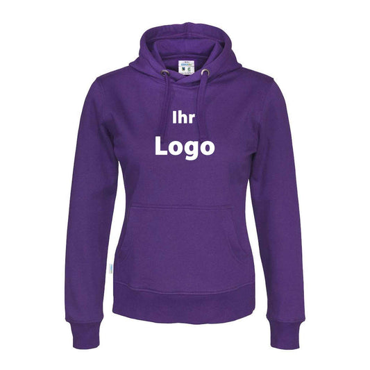 Damen Hoodie mit Kapuzen aus Sweatshirt Stoff- bedrucken oder besticken