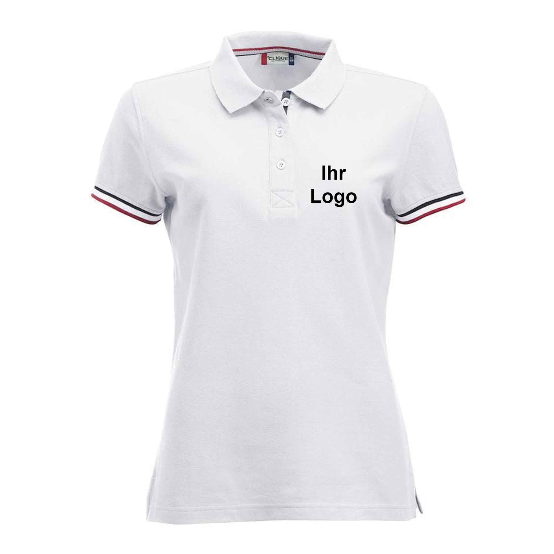 Clique Damen Poloshirt mit Streifen am Ärmel, 'Newton Ladies'