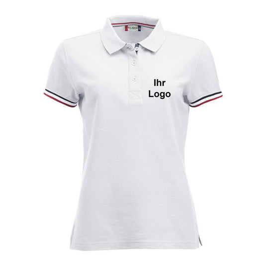Clique Damen Poloshirt mit Streifen am Ärmel, 'Newton Ladies'