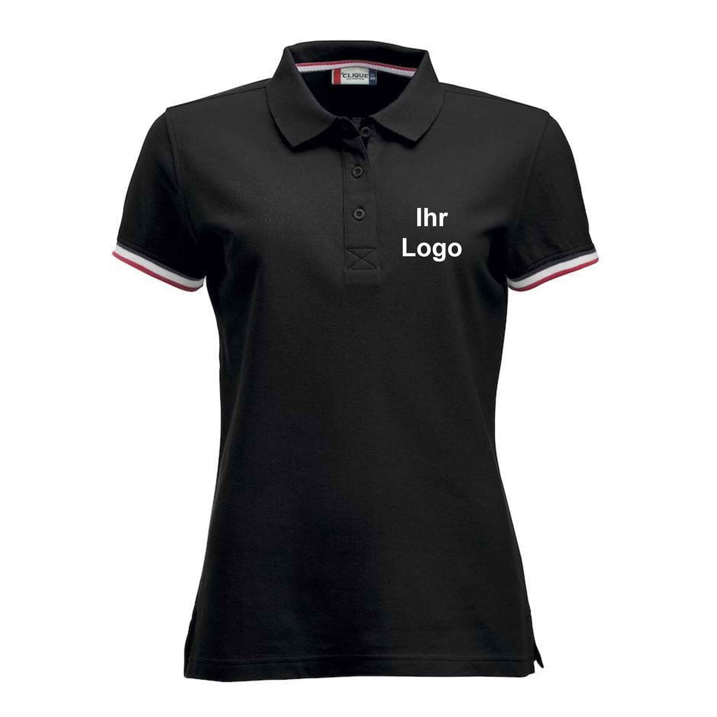 Clique Damen Poloshirt mit Streifen am Ärmel, 'Newton Ladies'