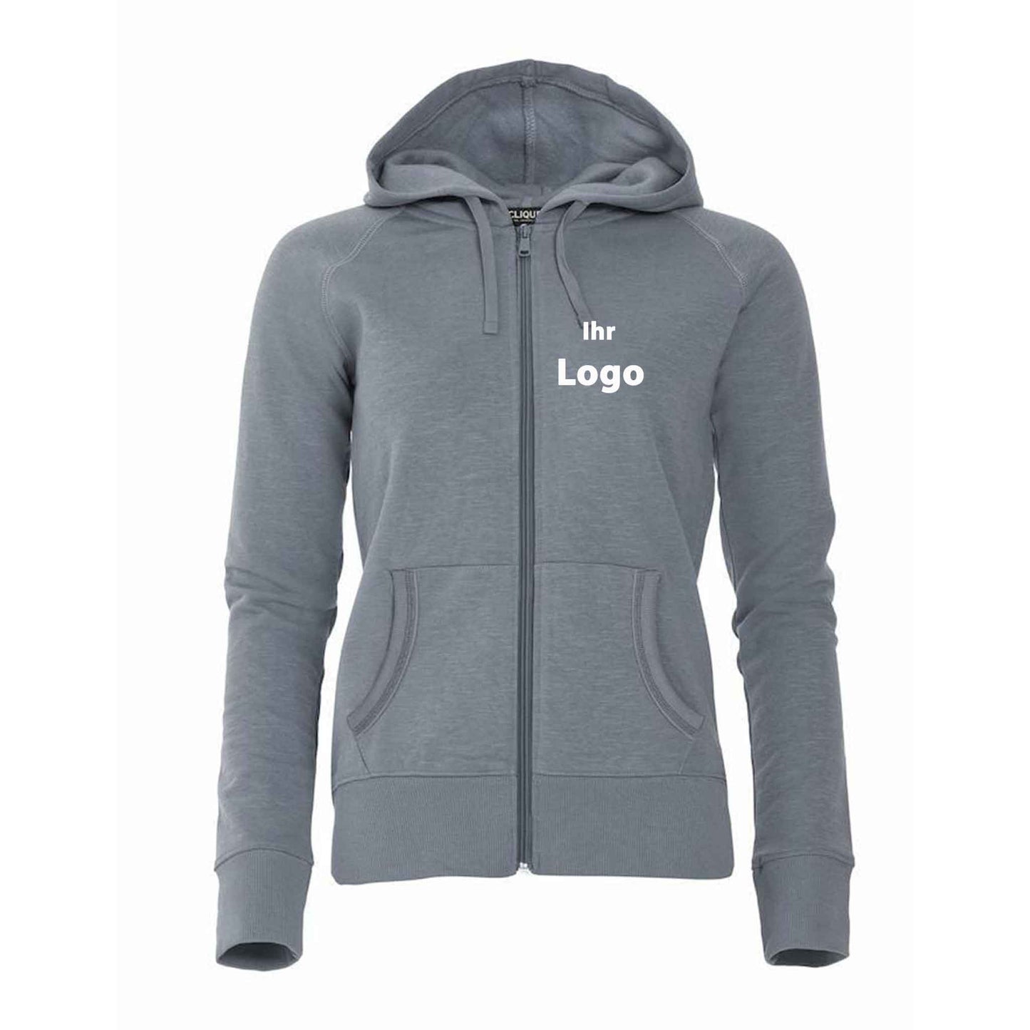 Clique Damen Sweatjacke Mit Kapuze 'Loris Ladies' graue pullover