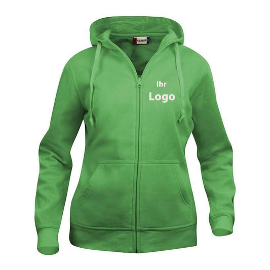 Günstige Damen-Hoodies mit durchgehendem Reißverschluss - Möglichkeit zur individuellen Bestickung oder Bedruckung durch uns