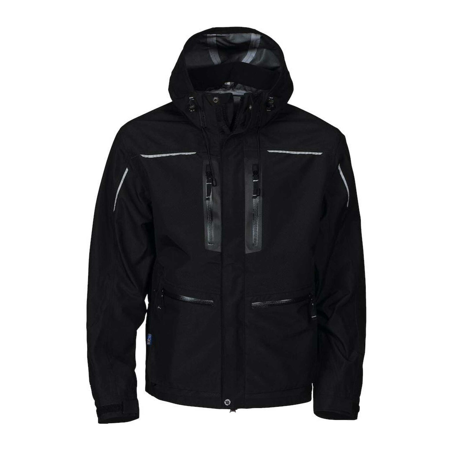 Herren Hardshell-Jacke, wind- und wasserdicht, atmungsaktiv – Schwarz, Grösse M