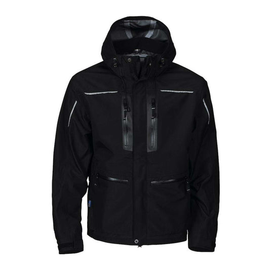 Herren Hardshell-Jacke, wind- und wasserdicht, atmungsaktiv – Schwarz, Grösse M
