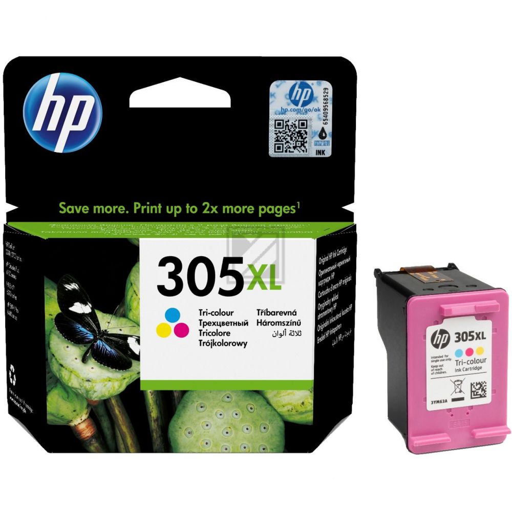 ORIGINAL HP Tintenpatrone mehrere Farben 3YM63AE 305 XL ~200 Seiten