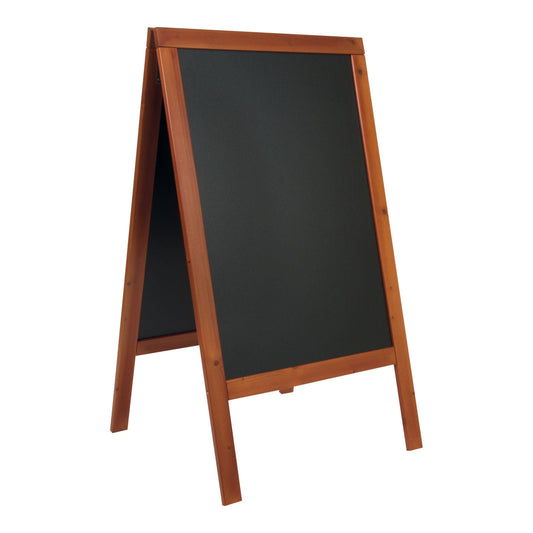 Securit® Holz Kundenstopper 125x69cm, Mahagoni, Outdoor