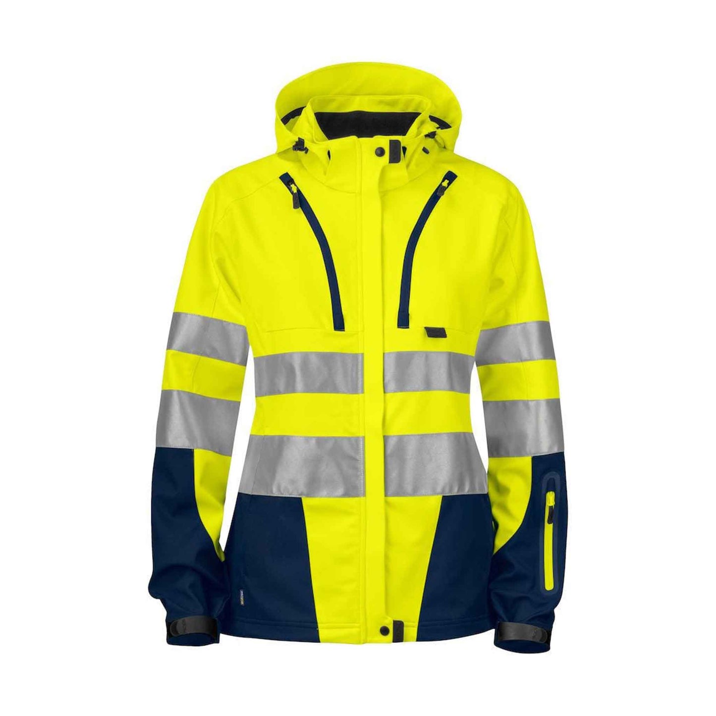Projob Damen Warnschutzjacke Aus Funktionellem Softshell, EN ISO 20471 Klasse 3/2